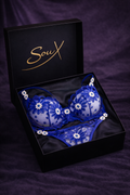 Blue Bloom Lace Lingerie Set