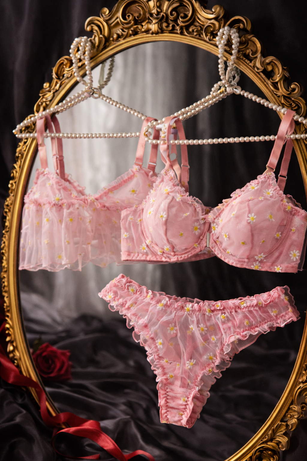 Petal Whisper Sheer Lingerie Set