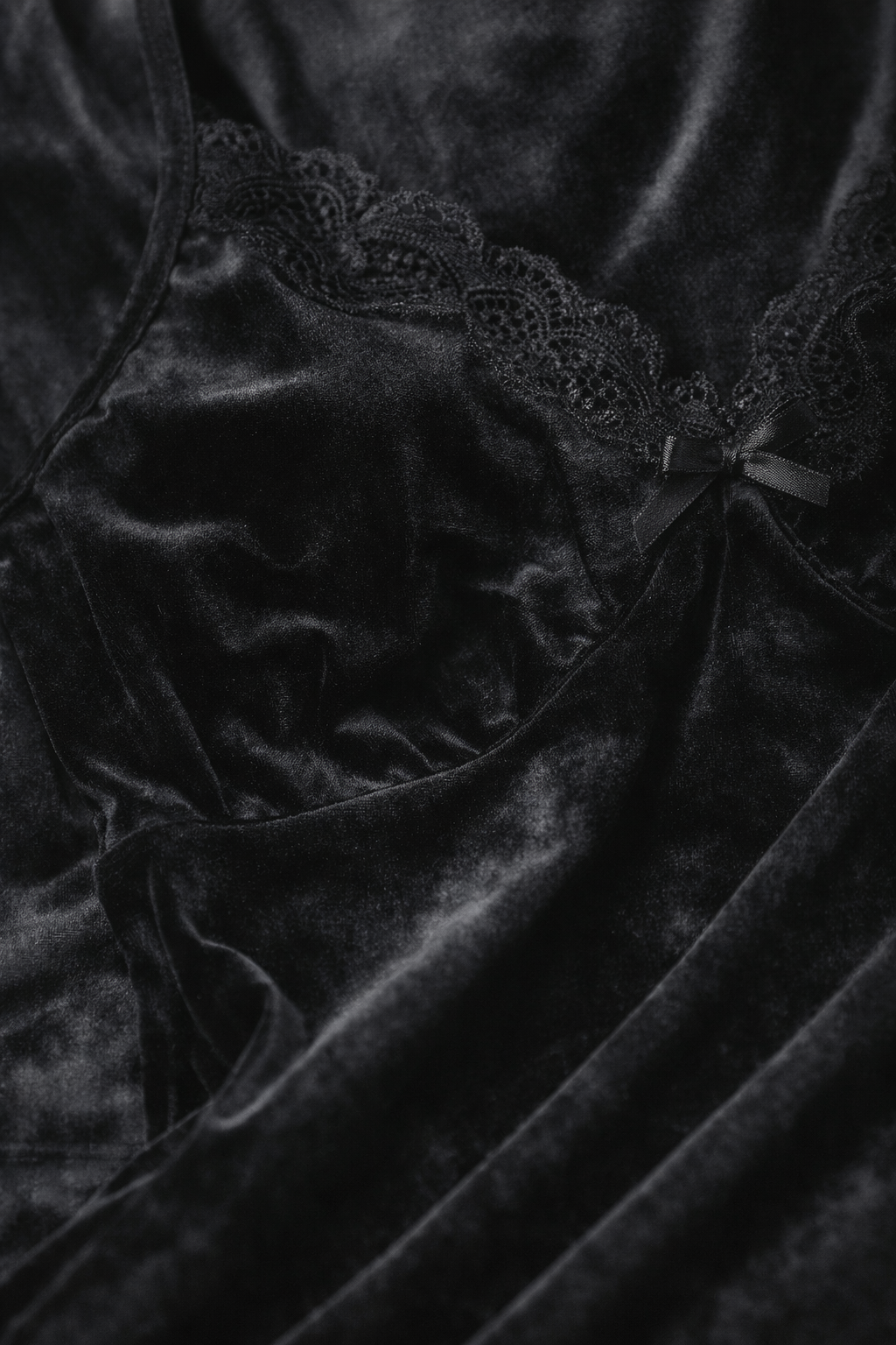 Sexy Black Velour Camisole