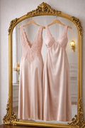 Lace Detail Satin Nightgown