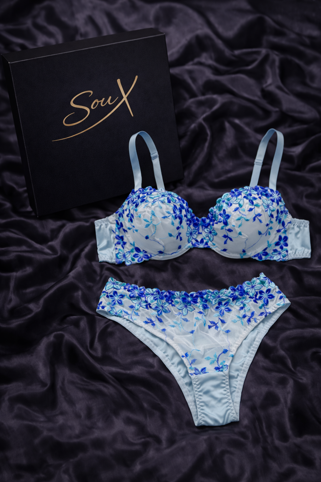 Blue Belle Lace Lingerie Set