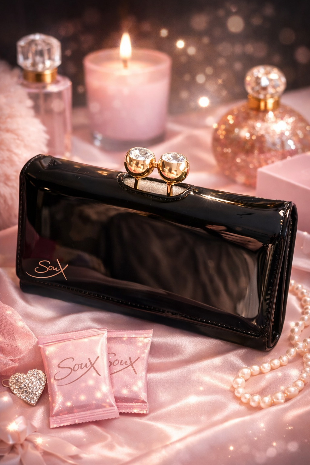 SouX Glam Patent Clutch Purse